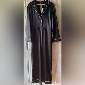 ZARA Black Satin Pajama Onesie Jumpsuit